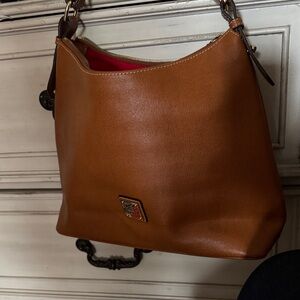 Elegant Camel Dooney & Bourke Leather Shoulder Bag